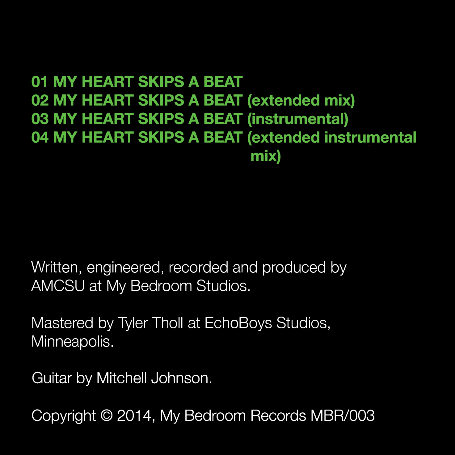 My Heart Skips a Beat back cover